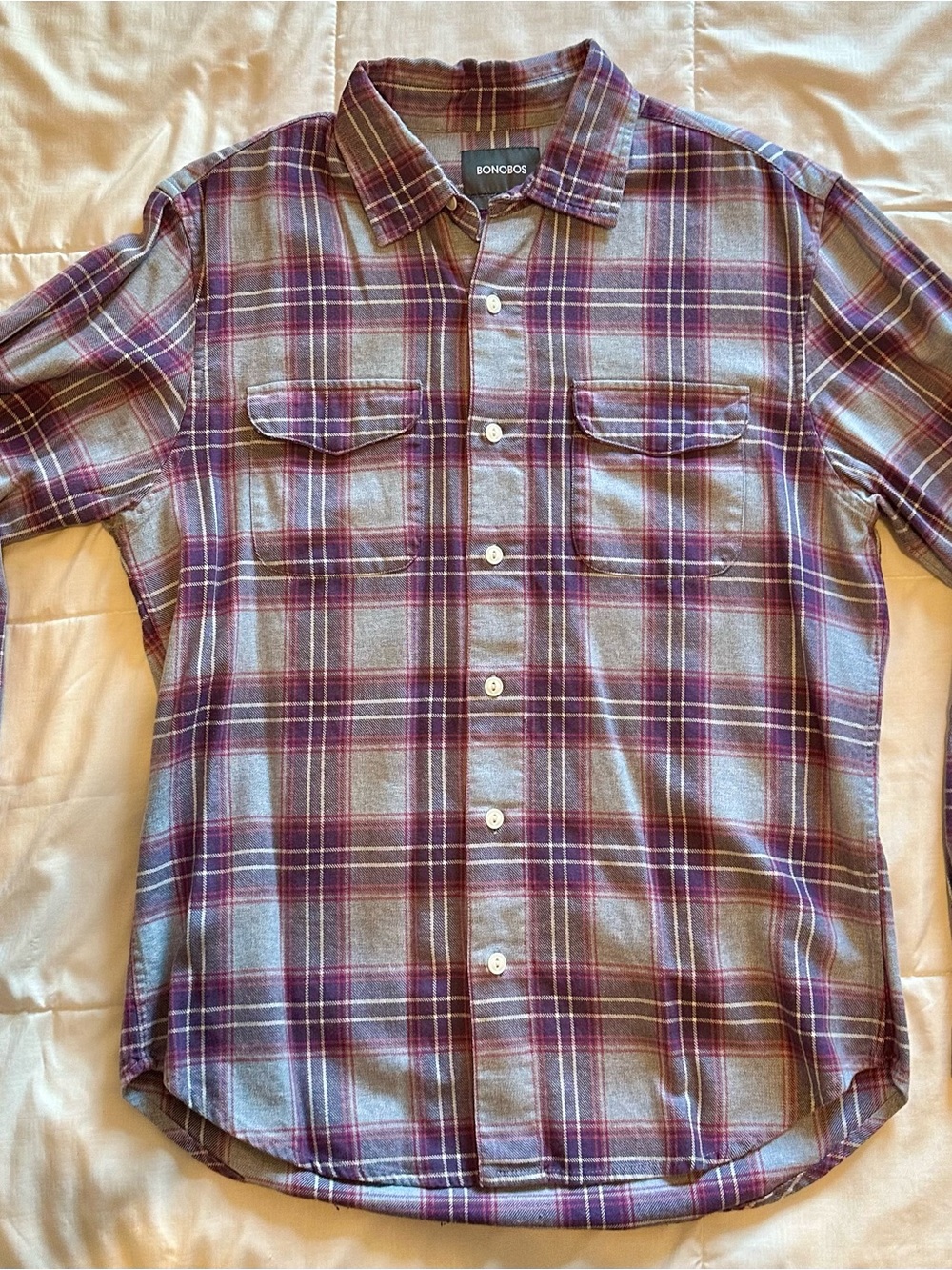 Bonobos Men’s Purple Plaid Button-Up Shirt